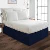 British-Linen Queen-XL (60 x 84) Inch Pleated Bed Skirt - Bed Frame & Box Spring Cover - 12 Inch Tailored Drop, 100% Microfiber Pleated Dust Ruffle - Easy Fit & Wrinkle Free - Navy Blue Solid. view 2