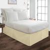British-Linen Queen (60 x 80) Inch Pleated Bed Skirt - Bed Frame & Box Spring Cover - 22 Inch Tailored Drop, 100% Microfiber Pleated Dust Ruffle - Easy Fit & Wrinkle Free - Ivory Solid. view 2