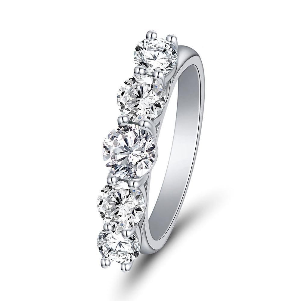 WCB1FPu 2024 New Jewelry Fashion S925 Silver Ring Personalized Ring Women's 5A High Carbon Diamond Ring (8#)