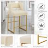 Sweiko 26 Inch Counter Height Bar Stools Set of 4 with Velvet Cushion and Back Modern Bar Chairs for Kitchen Island Counter Stools with Metal Leg for Restaurant Dining Room Office, Cream and Gold view 4