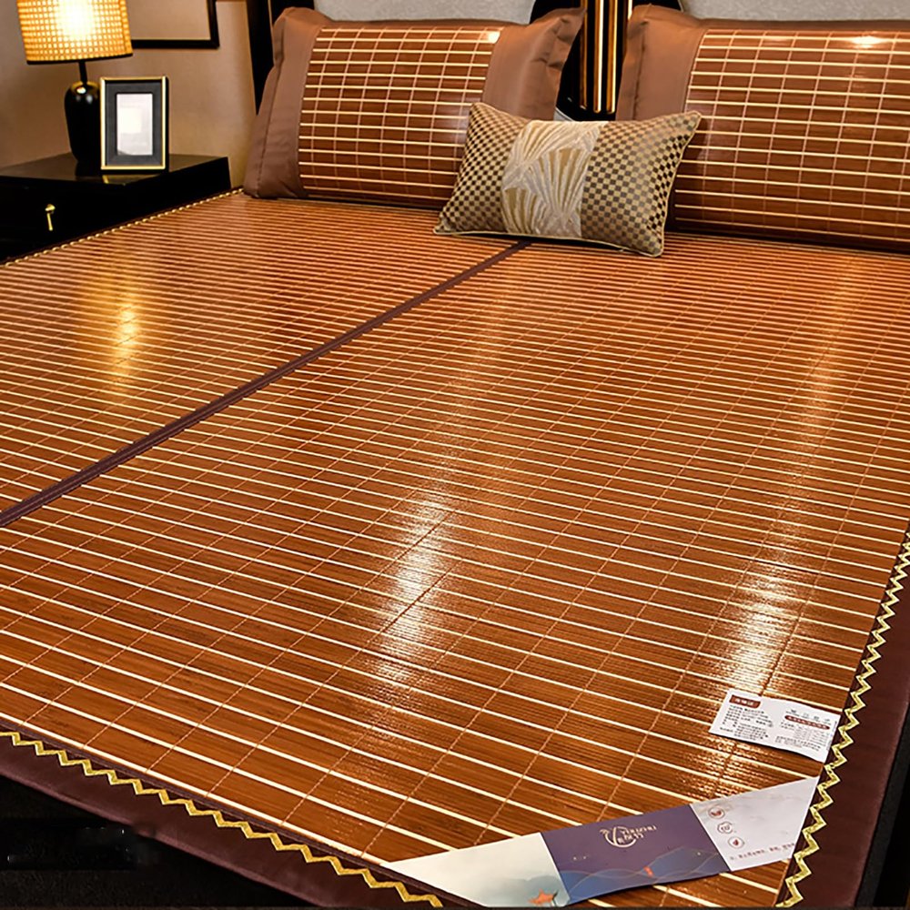 Traditional Summer Sleeping Rattan Pad, Double-Sided Rattan Cooling Mattress Topper, Folding Smooth Air Conditioning Mat for Bed, Foldable Rattan Mattress, Double-Sided Use, Summer Bedding (Color : B