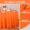 12 Pack Orange Round Tablecloth 120 Inch Circle Polyester Table Cloth, Washable Fabric Stain and Wrinkle Resistant Round Table Clothes for Wedding Parties Banquet Reception Dining view 4
