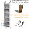 2 Pack Over The Door Hanging Organizer 6-Shelves and 12 Side Pockets, Over The Door Storage for Bathroom and Bedroom, Back of Door Organizers for Baby Products and Kid's Toys(13"x5"x54" Grey) view 2