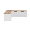 Pemberly Row Backless Wood Nook with Beige Polyester Cushions, Hidden Storage Bench Seats, Natural and White Finish, Coastal Farmhouse Dining Set, 62 in Long, Pillows Included, Assembly Required view 3