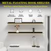 MOFGOE Floating Wall Shelves with Built-in Illuminated LED Light, Black Shelves with Invisible Brackets Set of 2, Metal Wall Mounted Light-Emitting Bookshelf, for Living Room Decoration,40inch view 3