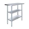 Express KitchQuip 30" x 14" Stainless Work Table, 2 Shelves, NSF view 1