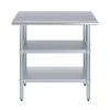Express KitchQuip 30" x 14" Stainless Work Table, 2 Shelves, NSF view 2