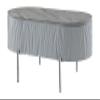 Acme Yukino Contemporary Wood/Metal Coffee Table in Gray High Gloss and Chrome view 1