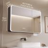 Bathroom aluminum alloy wall cabinet HD Mirror,Wall Mounted lighted medicine cabinet with defogger,LED Vanity Mirror Cabinet with defogger,with Touch Switch,bathroom medicine cabinet organizer ( Color view 2