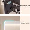 Bathroom aluminum alloy wall cabinet HD Mirror,Wall Mounted lighted medicine cabinet with defogger,LED Vanity Mirror Cabinet with defogger,with Touch Switch,bathroom medicine cabinet organizer ( Color view 4