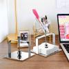 Iron Composite Unique Tissue Napkin Holder, Napkin Holder for Table Flat Napkin Dispenser, Stylish Elegant Tissue Napkin Holder, Silver Flat Napkin Holder Stainless Steel Holder(5.4 * 5.9) view 4