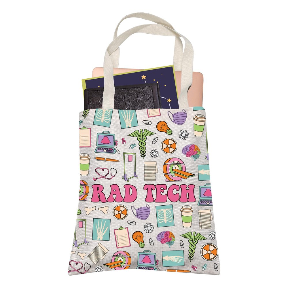 LEVLO Hospital Radiologic Technologist Tote Bag Rad Tech Shopping Bag Radiology Doctor Nurse Graduation Gift (RAD TECH)