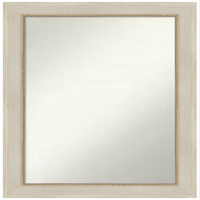 Amanti Art Ivory Bathroom Mirror for Over Sink, 31x21 Custom Made Parthenon Cream Rectangle Vanity Mirror, Medium Traditional Wood Frame, Hangs Horizonally and Vertically, Wall Decor