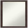Amanti Art Brown Bathroom Mirror for Over Sink, 30x20 Custom Made Fresco Dark Walnut Rectangle Vanity Mirror, Medium Country Rustic Wood Frame, Hangs Horizonally and Vertically, Wall Decor view 1
