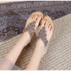 Womens Summer Flats Sandals Casual Bohemian Dressy Thong Flat Shoes Comfortable Slip on Elastic Ankle Strap Beach Sandals view 3