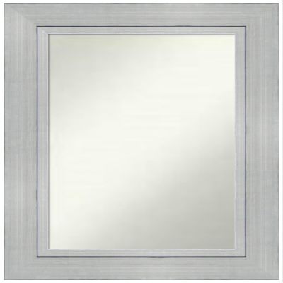 Amanti Art Silver Bathroom Mirror for Over Sink, 34x24 Custom Made Romano Silver Rectangle Vanity Mirror, Medium Casual Wood Frame, Hangs Horizonally and Vertically, Wall Decor