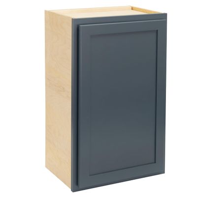 Quicklock RTA (Ready-to-Assemble) 42" Tall Wall Kitchen Cabinets - Shaker Style | 100% Hardwood | Made in America | Soft Close Hardware (Needlepoint Navy, 12''D x 21''W x 42''H)