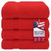 American Veteran Towel, 100% Cotton Turkish Bath Towels for Bathroom 4 Pack, 27x54 Extra Large Premium Soft Drying Bathroom Towels, Red view 1