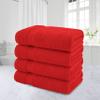 American Veteran Towel, 100% Cotton Turkish Bath Towels for Bathroom 4 Pack, 27x54 Extra Large Premium Soft Drying Bathroom Towels, Red view 2