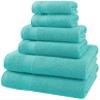 American Veteran Towel, 6 Piece Towel Set for Bathroom, 100% Cotton Turkish Bathroom Towels, 2 Bath Towels 2 Hand Towels 2 Washcloths, Turquoise Blue view 4