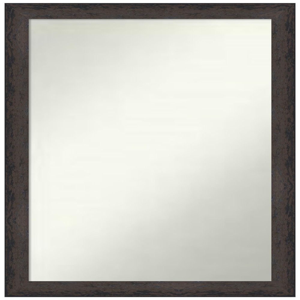 Amanti Art Black Bathroom Mirror for Over Sink, 30x20 Custom Made Dappled Black Brown Narrow Rectangle Vanity Mirror, Medium Modern Wood Frame, Hangs Horizonally and Vertically, Wall Decor