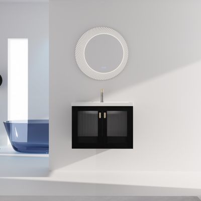 28 Inch Wall-Mounted Bathroom Vanity with Sink, for Small Bathroom (KD-Packing)