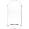 Plymor 5.5" x 10" Glass Display Dome Cloche with Silver Rim (Clear Glass Tray Base) view 1
