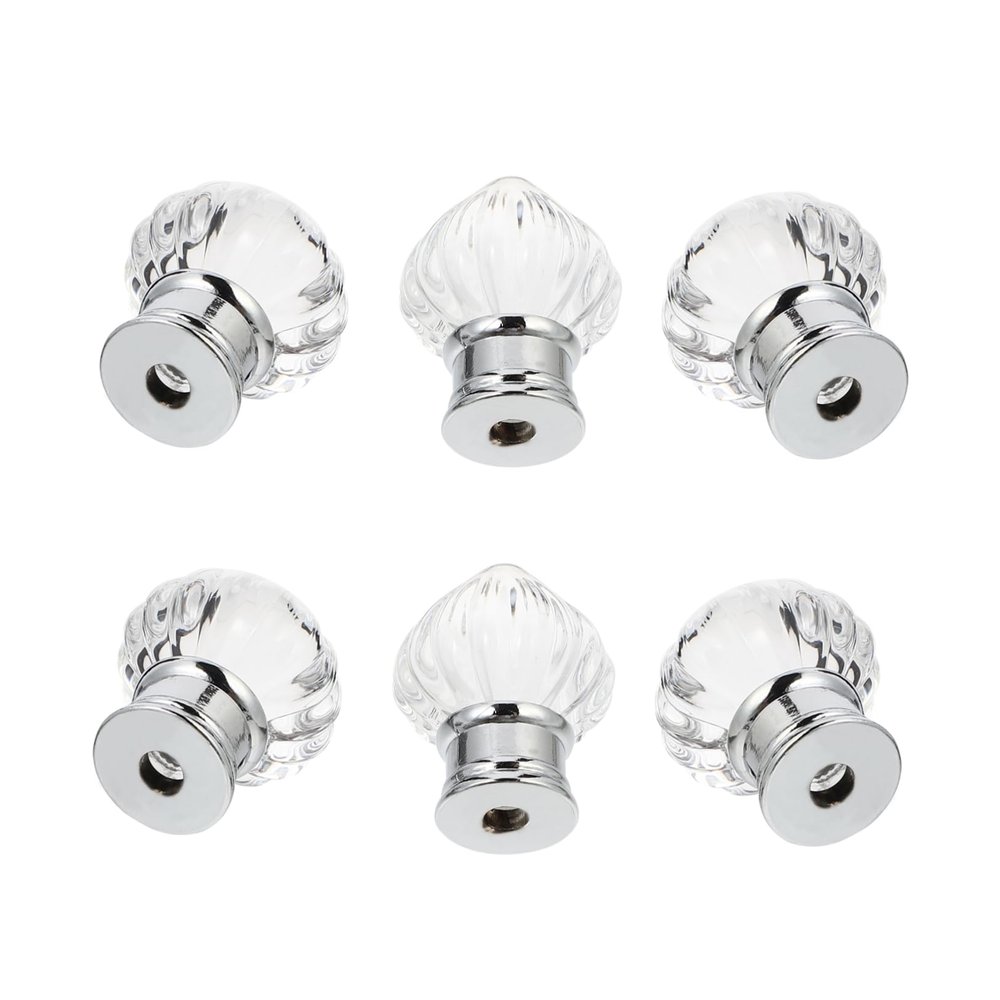 AthuAh Crystal Door knobs, 6pcs Keyless Door Knob Vanity Furniture Knobs Strawberry Furniture Knobs Cabinet Replacement Knobs Kitchen Cabinet KnobsAcrylic Decorative Kitchen, Transparent