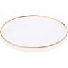 Plymor 5.5" x 5.5" Round Glass Display Tray (Gold Rim), Pack of 6 view 1