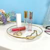 Plymor 5.5" x 5.5" Round Glass Display Tray (Gold Rim), Pack of 6 view 2