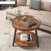 Modern End Table End Table Round Solid Wooden Coffee Table Double-Layer Center Table Modern Sofa Table Fashion Accent Table 48cm Side Table Easy to Move view 2