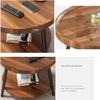 Modern End Table End Table Round Solid Wooden Coffee Table Double-Layer Center Table Modern Sofa Table Fashion Accent Table 48cm Side Table Easy to Move view 3