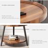 Modern End Table End Table Round Solid Wooden Coffee Table Double-Layer Center Table Modern Sofa Table Fashion Accent Table 48cm Side Table Easy to Move view 4