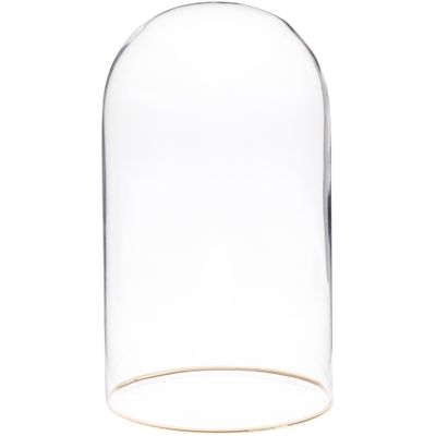 Plymor 4.5" x 8" Glass Display Dome Cloche with Gold Rim (no Base), Pack of 6