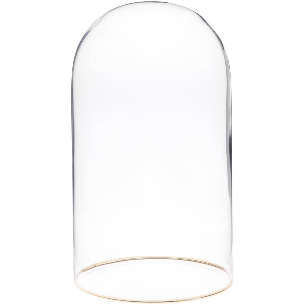 Plymor 4.5" x 8" Glass Display Dome Cloche with Gold Rim (no Base), Pack of 6