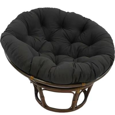TEEAMONE Papasan Round Chair Cushions, Soft Thick Papasan Armchair Cushion Rattan Armchair Cushion for Outdoor Garden, Balcony and Living Room (Color : Black, Size : 90x90CM)