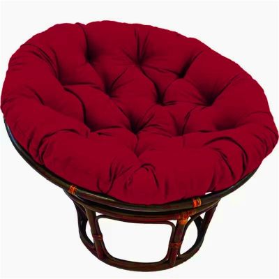 TEEAMONE Papasan Round Chair Cushions, Soft Thick Papasan Armchair Cushion Rattan Armchair Cushion for Outdoor Garden, Balcony and Living Room (Color : Red 2, Size : 90x90CM)