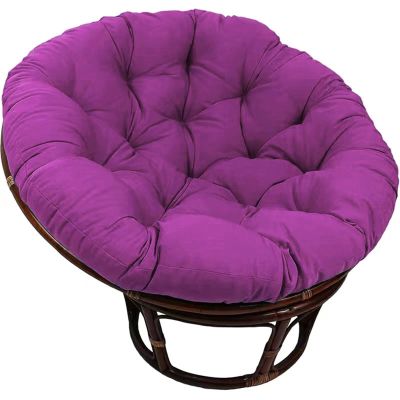 TEEAMONE Papasan Round Chair Cushions, Soft Thick Papasan Armchair Cushion Rattan Armchair Cushion for Outdoor Garden, Balcony and Living Room (Color : Purple, Size : 110x110CM)
