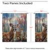 18TH CROZY Deer Blackout Curtains for Girls Boy Home Decor, Rustic Wildlife Animal Woodland Tree Flower Grommet Thermal Insulated Drapes Darkening Window Curtain for Bedroom Living Room, 72 x 63 Inch view 3
