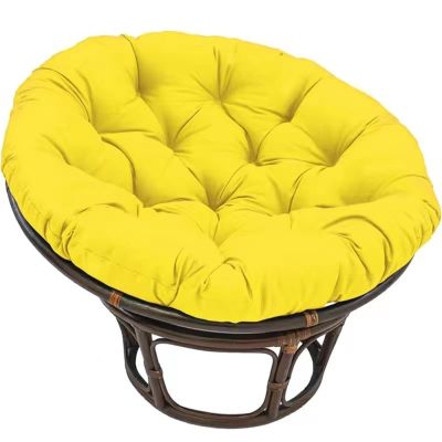 TEEAMONE Papasan Round Chair Cushions, Soft Thick Papasan Armchair Cushion Rattan Armchair Cushion for Outdoor Garden, Balcony and Living Room (Color : Yellow, Size : 80x80CM)