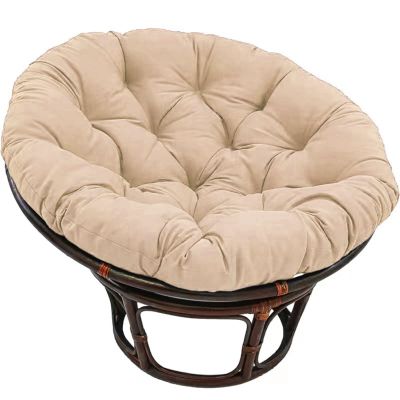 TEEAMONE Papasan Round Chair Cushions, Soft Thick Papasan Armchair Cushion Rattan Armchair Cushion for Outdoor Garden, Balcony and Living Room (Color : Khaki color, Size : 80x80CM)