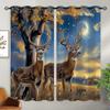18TH CROZY Deer Blackout Curtains for Girls Boy Home Decor, Rustic Elk Wildlife Forest Animal Moon Grommet Thermal Insulated Drapes Darkening Window Curtain for Bedroom Living Room, 63 x 63 Inch view 2