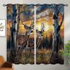 18TH CROZY Animal Blackout Curtains for Girls Boy Home Decor, Elk Wildlife Deer Rustic Nature Forest Grommet Thermal Insulated Drapes Darkening Window Curtain for Bedroom Living Room, 72 x 63 Inch view 2
