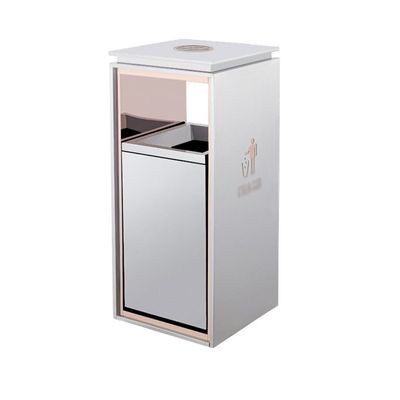 Outdoor Garbage Can Stainless Steel Trash Can Vertical with Ashtray Lobby Shopping Mall Outdoor Peel Bin Outside Trash Bin (Size : No Ashtray on top:29X29X72cm)