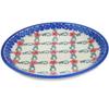 Polmedia Polish Pottery Dessert Plate - Red Flower Lattice Pattern Handmade in Boleslawiec Poland by Ceramika Dalia + Certificate of Authenticity view 2