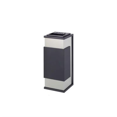 LUNIZ Outdoor Garbage Can Hotel Shopping Mall Stainless Steel Garbage Can Elevator Lobby Office Building with Extinguish Ashtray Square Ashtray Outside Trash Bin (Size : B)