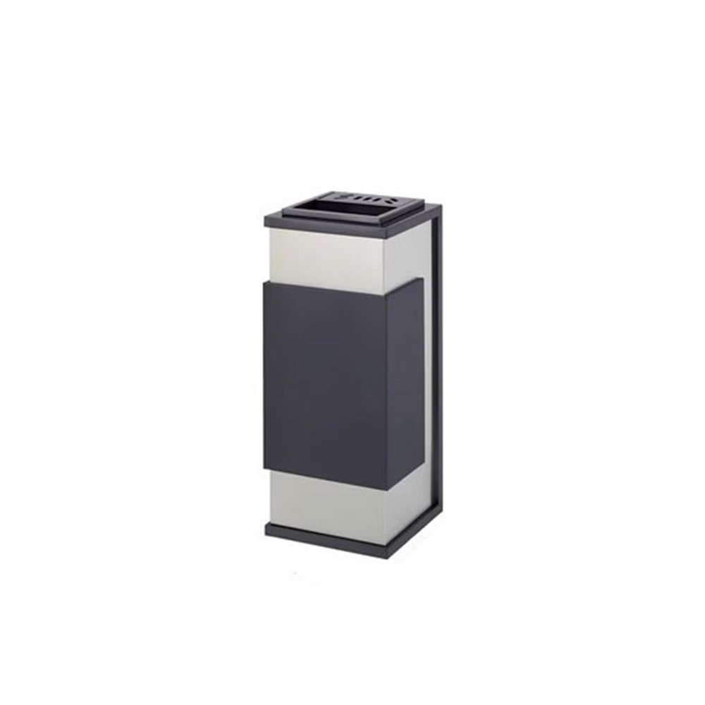 LUNIZ Outdoor Garbage Can Hotel Shopping Mall Stainless Steel Garbage Can Elevator Lobby Office Building with Extinguish Ashtray Square Ashtray Outside Trash Bin (Size : B)