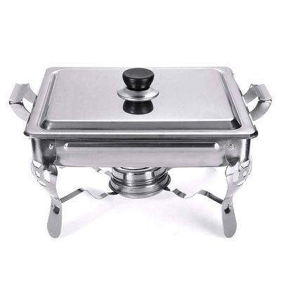 6L Square Buffet Stove Chafing Dish Caterer Food Warmer with Burner Tray, for Wedding Party