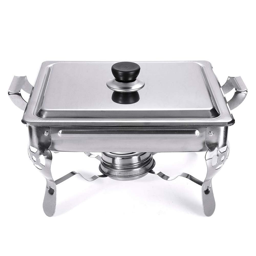 6L Square Buffet Stove Chafing Dish Caterer Food Warmer with Burner Tray, for Wedding Party