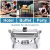 6L Square Buffet Stove Chafing Dish Caterer Food Warmer with Burner Tray, for Wedding Party view 2
